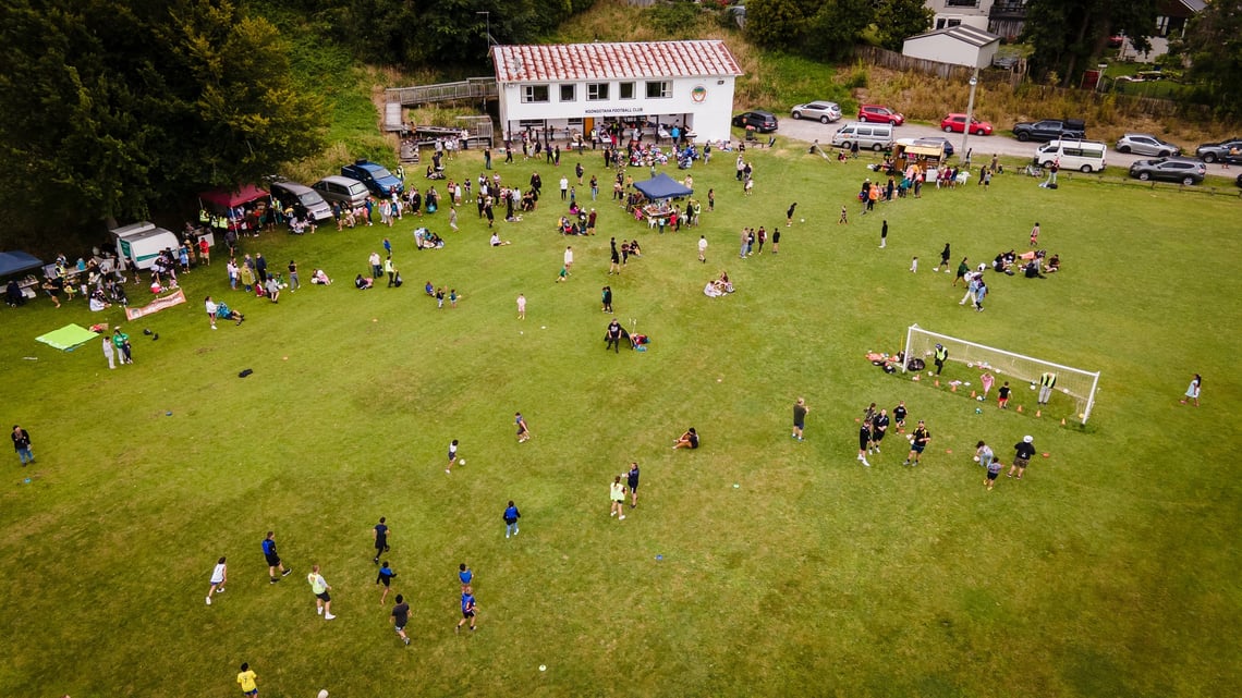 Children playing football at Ngongotaha AFC as part of the CR1 Project in Rotorua.
